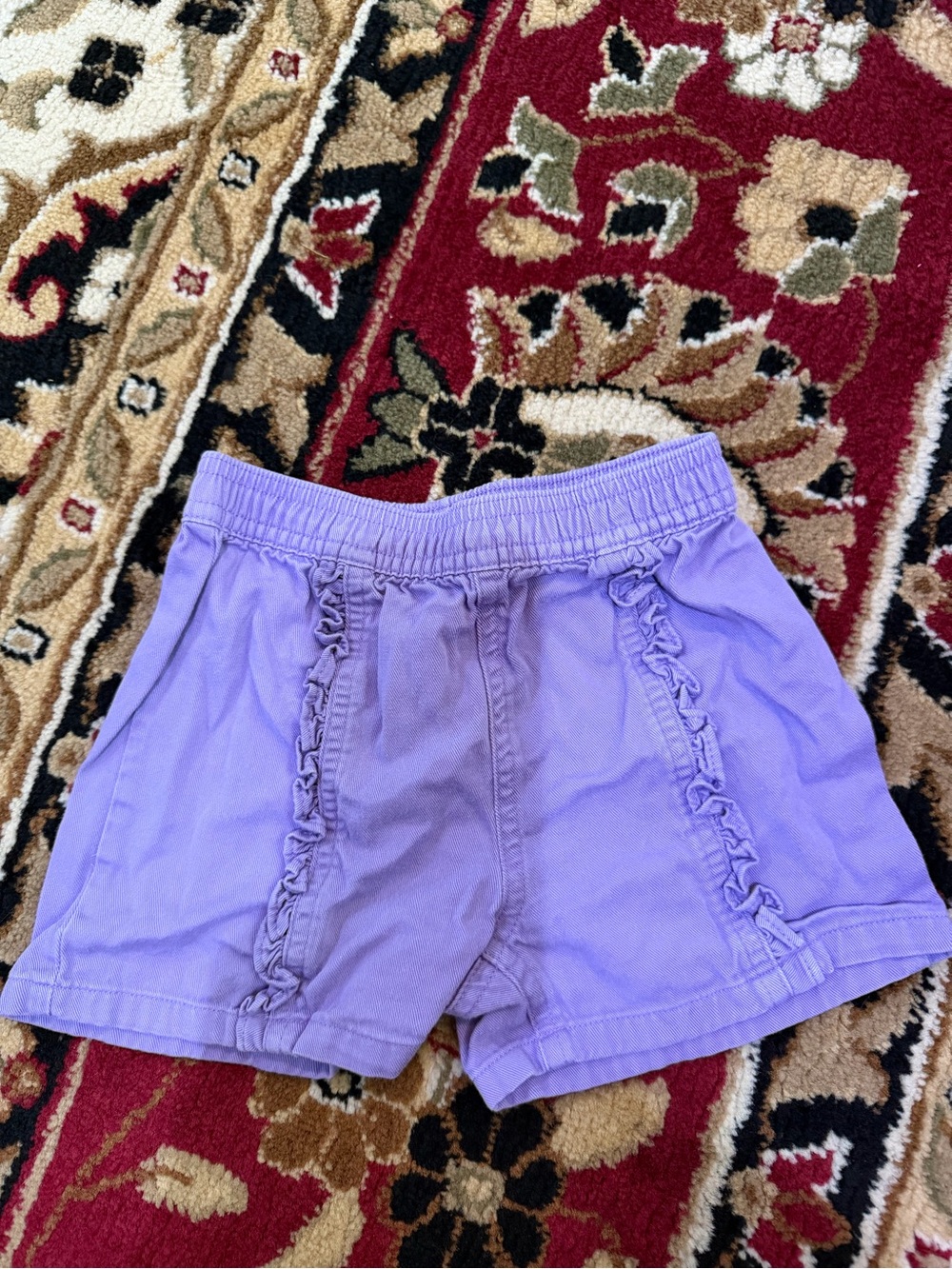 10/20 Girls Lavender Ruffle-Trim Shorts